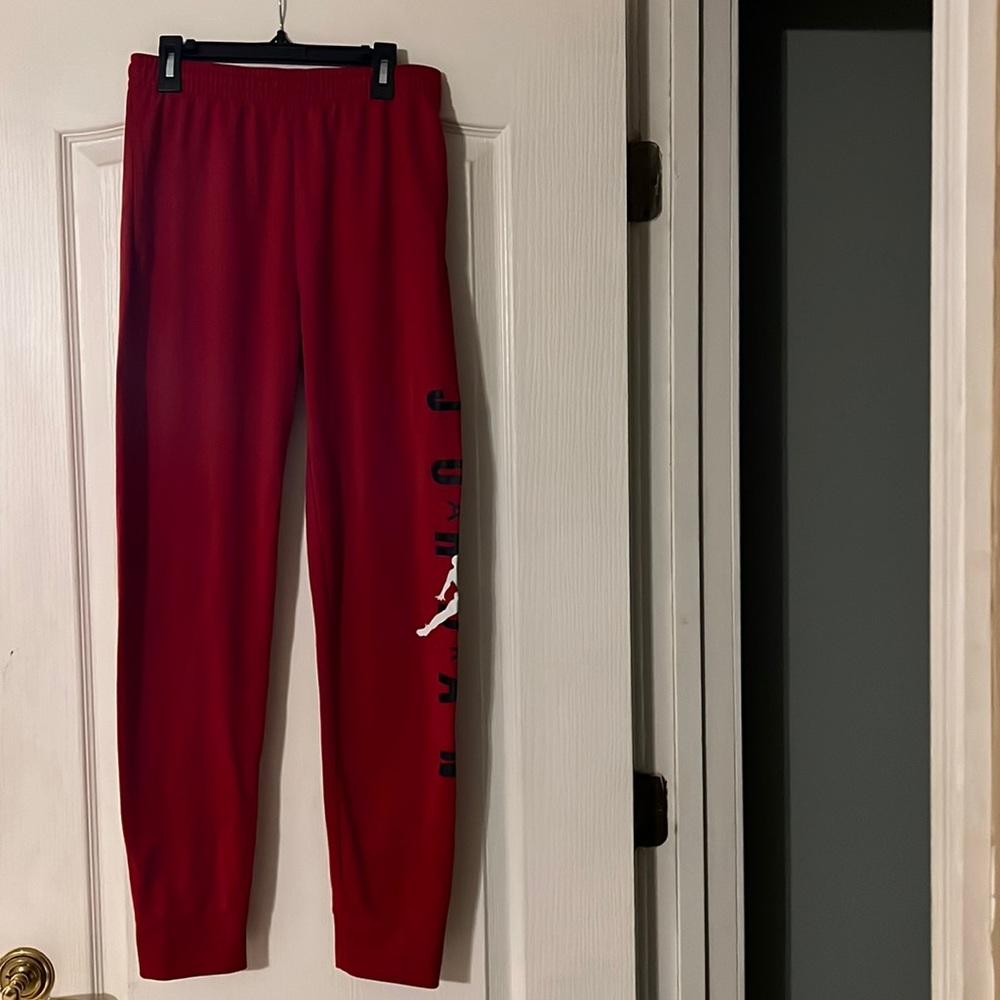 Gently worn Boys Jordan polyester red pants